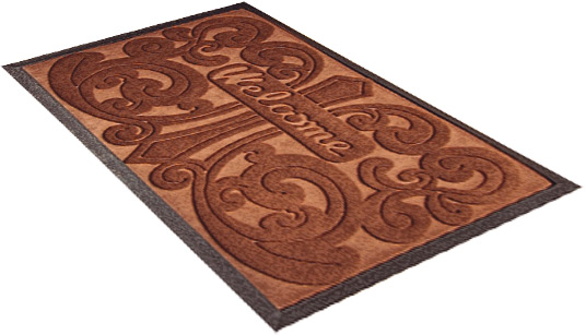 Придверный коврик для прихожей Shahintex коричневый 80х120 см  .